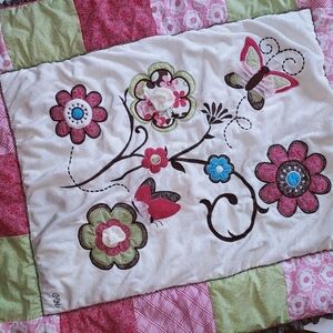 Adorable Butterfly Floral Crib Quilt Blanket